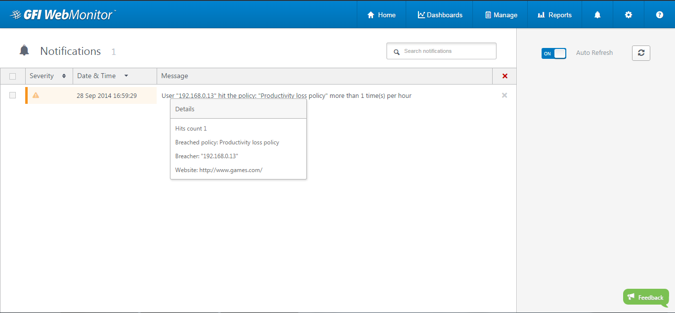 Action-based alerts